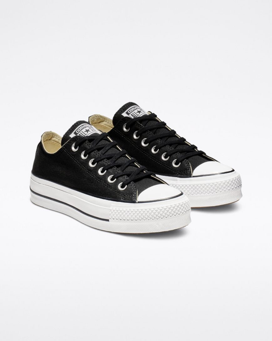 Topanky Na Platforme Converse Chuck Taylor All Star Lift Platene Nizke Damske Čierne Biele | SK MGEFW5